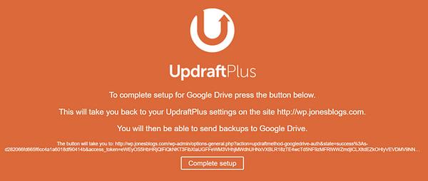 Google Drive and UpdraftPlus Connect